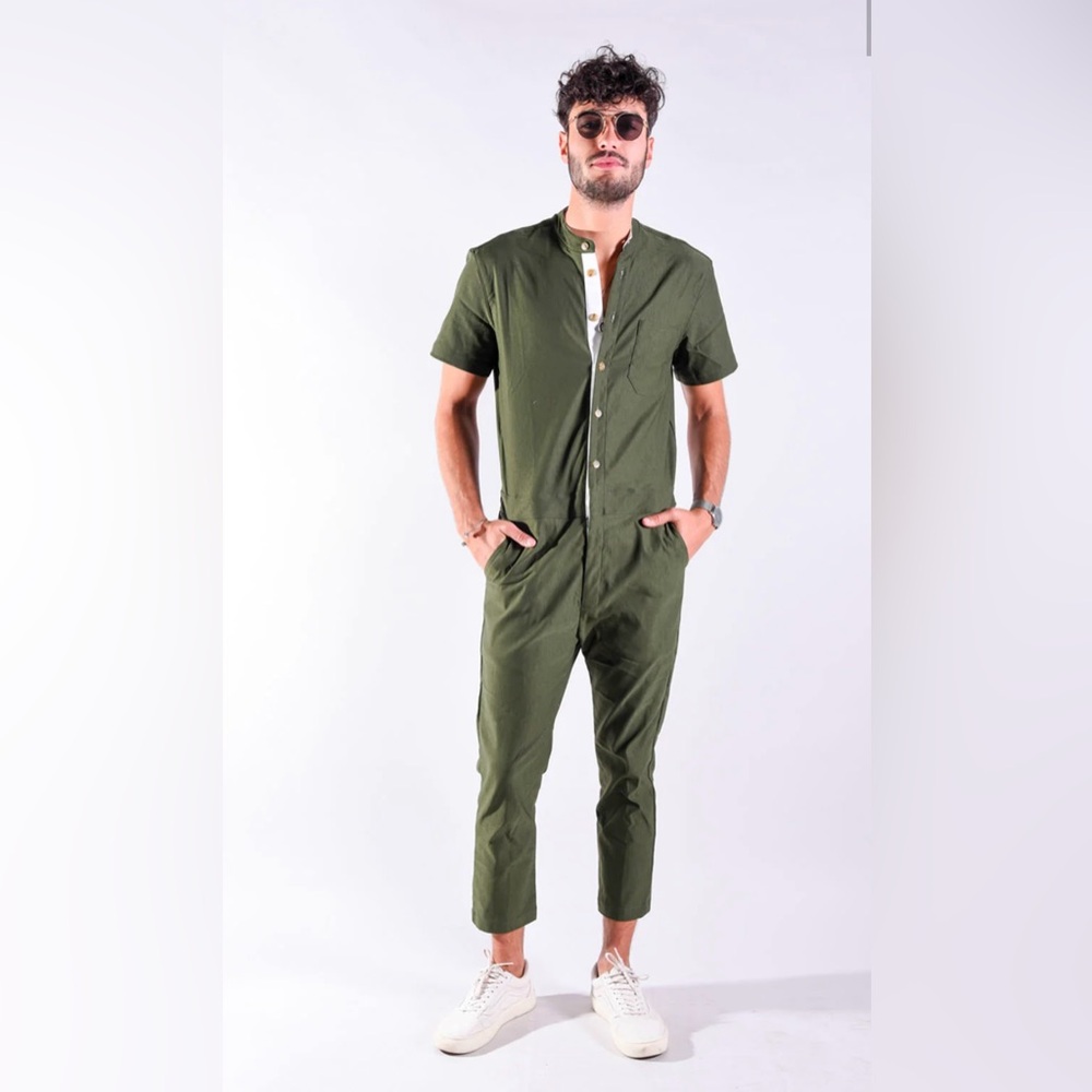 ROMPHIM OLIVE ROMPSUIT in Size Medium